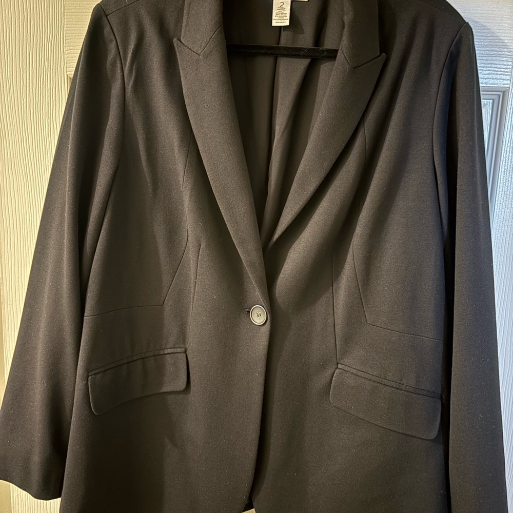 Chico's Ponte Black Blazer Size 2